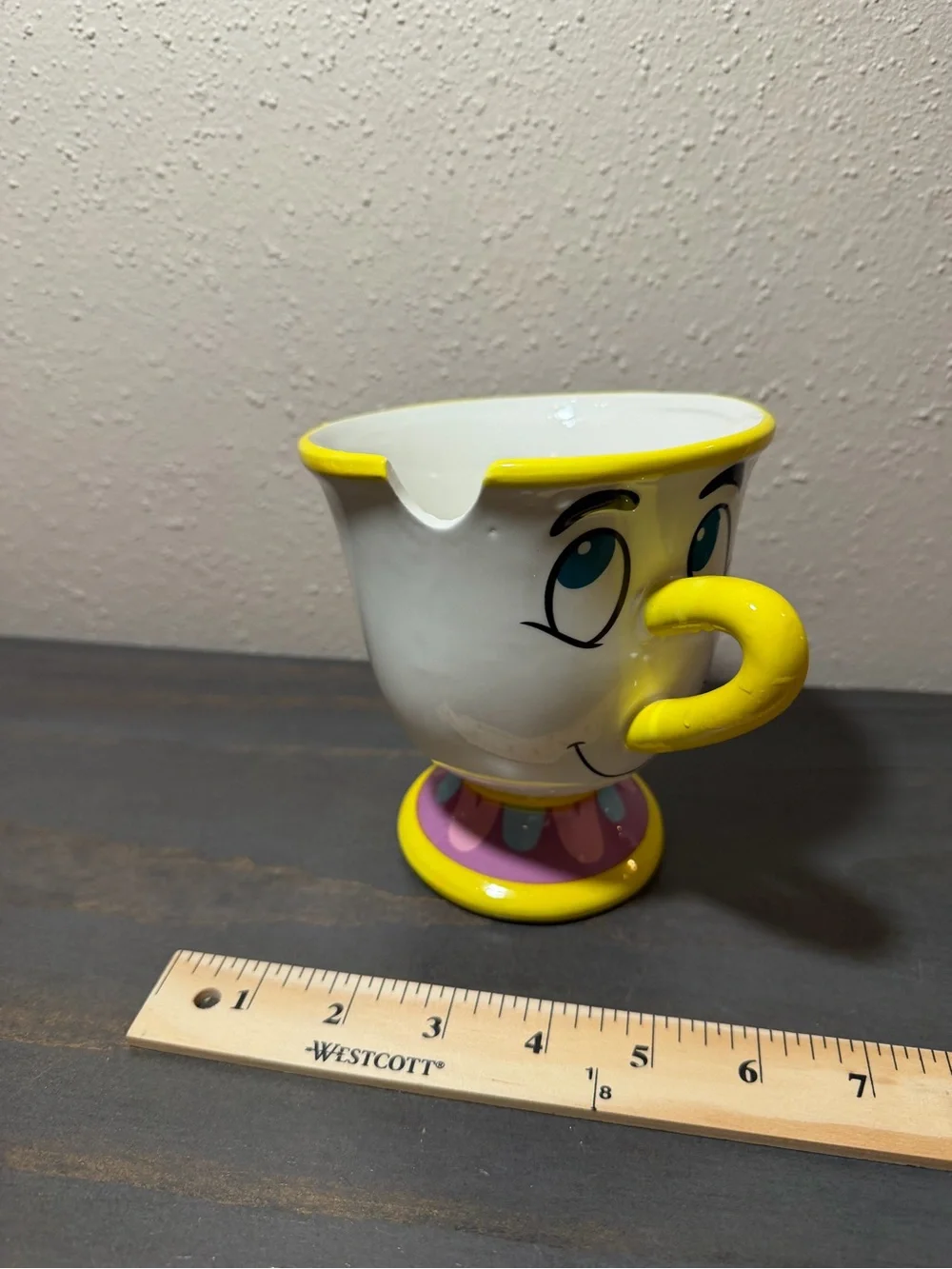 Disney Chip Ceramic Coffee Mug with Yellow Trim NWT